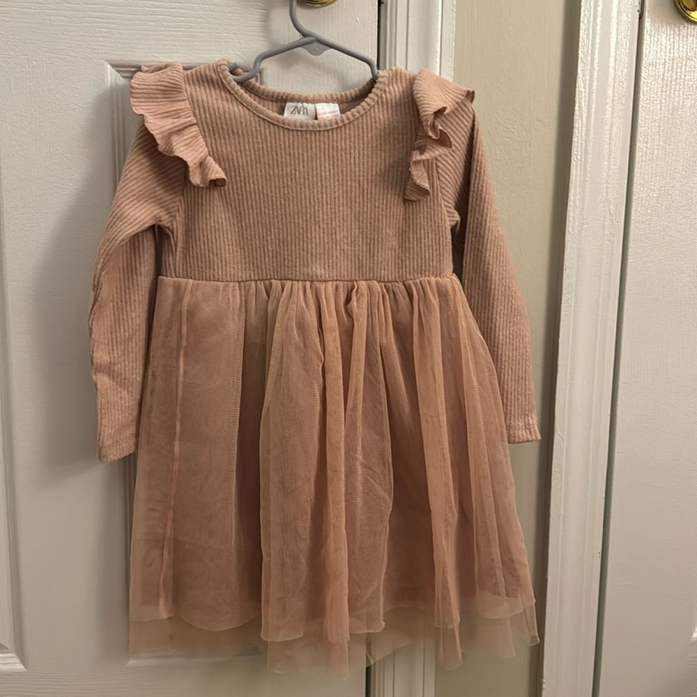 Zara dusty rose tulle dress